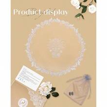 Bozidol Women Girls First Holy Communion JHS Chalice Embroidery Lace Mantilla Chapel Veils For Church Catholic Head Coverings - White - View 6