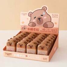 2 piezas Lápiz afilador y borrador multifuncional 2 en 1 con diseño lindo de capibara para estudiantes - Multicolor - Ver 5