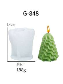 1pc Christmas Tree Candle Silicone Mold, Christmas Pine Cone Shaped Wax Candle, Handmade Soap Decoration - White - View 6