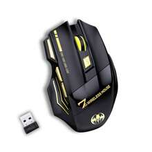 1pc New USB Wireless Mouse With Colorful Light, 2.4G Optical Mouse, Rechargeable Plug And Play, Suitable For Home And Office Use