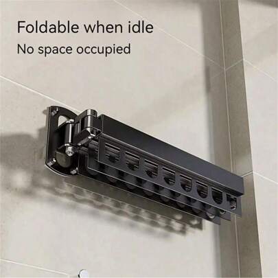 1pc Modern Metal Foldable Clothes Drying Rack, Space-Saving Multi-Layer Design, No Electricity Needed, Suitable For Balcony And Closet Organization, Indoor/Outdoor Use, Balcony Clothesline | Modern Design | Durable Laundry Rack