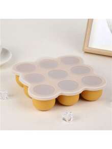1PC Silicone Ice Cube Tray With Lid, Press Mold, Baby Food Container, 9-Grid Ice Mold - Multicolor - View 6