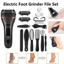 10 in 1 elektrischer Hornhautentferner, Fußfeile Maschine, Pediküre-Gerät, Fußpflegewerkzeuge für Fersen, entfernt abgestorbene Haut, wiederaufladbar mit 3 Walzenköpfen, 1200 mAh