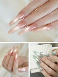 XEIJAYI 8Pcs 15Ml Clear Glass Bead Series Cat Eyes Nail Polish Soak Off UV LED Gel Varnish Nail Art For Women DIY-No Magnetic Stick Included - 彩色 - 查看 7