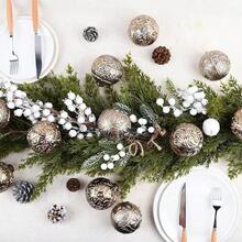 8CM/12PCS RETRO CHRISTMAS BALL SET DECORATIONS CHRISTMAS INDOOR HOLIDAY CHRISTMAS TREE ORNAMENTS HANGING BALLS Home Decor Christmas Decorations Room Decor Winter Christmas Decorations Home Christmas Gifts Christmas Decor - Multicolor - View 4