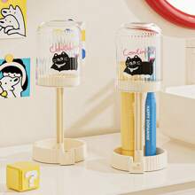 Support de brosse à dents électrique style dopamine - Porte-brosse à dents et porte-gobelets de rangement pour plan de travail de salle de bain avec couvercle, design moderne gain de place (double utilisation mural et de bureau, étanche et facile à nettoyer)