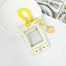 1pc Acrylic Creative Card Holder, Photo ID Badge Protection Case With Double Loop Retractable Lanyard Acrylic Pendant,School Supplies,Back To School - Multicolor - View 16