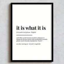 1pc Framed Wall Art "It Is What It Is" Funny Quote Canvas Wall Art 50*70cm | Minimalist Wall Decor & Home Decor Living Room | Living Room Decor & Room Decor | Wall Art For Living Room, Wall Art Decor, Wall Art Prints, Wall Art Bedroom | Posters - A - View 9