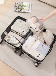 7pcs Packing Cubes Luggage Organizers, Travel Clothes Packing Bags For Suitcasetravel Essentials Travel Accessories Travel Bag Vacation Holiday Back To School School Stuff Dorm Room Essentials College