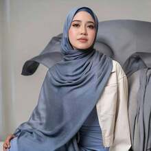 1 Khăn trùm đầu co giãn nhiều chiều lớn - Phụ kiện thời trang giản dị, Khăn choàng nhẹ cho phụ nữ đi biển, tập thể dục, trang phục thường ngày - Nhiều màu - Xem 3