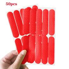 50pcs/100pcs Reflective Sticker, Self-Adhesive Reflective Strip, High Visibility At Night, Warning Sticker High Visibility Reflective Safety Stickers, Waterproof PVC, Suitable For Cars And Motorcycles, PET Material, Sports And Outdoor Equipment, Riding Accessories, No Need For Power Supply