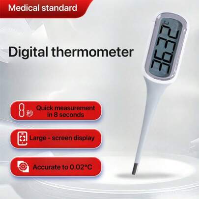 Großer elektronischer Thermometer für den Hausgebrauch mit hoher Genauigkeit, weicher Spitze für Achsel- und Oraleinsatz und Hintergrundbeleuchtung.