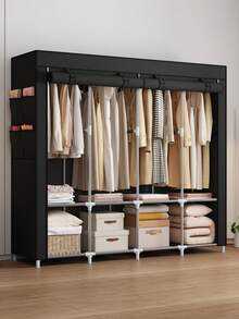 Freestanding Clothing Closet, Reinforced Steel Frame For Bedroom, Rental, Dorm, Storage Cabinet Armoire Wardrobe Rack