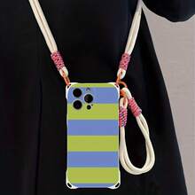 Funda para teléfono 1 pieza Una elegante correa para el hombro tipo bandolera, patrón Correa para el hombro tipo bandolera Correa de mano anticaída de cuatro esquinas Funda protectora para teléfono móvil Puede colgarse hacia atrás Funda para teléfono móvil suave adecuada para la serie 12 13 14 15 16 Pro Pro Plus - - Colores mixtos 1 - Ver 1