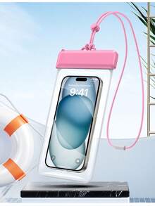 Universal Waterproof Phone Pouch - Touchscreen Swim Bag For Swimming Diving Hot Spring, Rainproof Underwater Photography Dry Bag With Lanyard - White - View 6