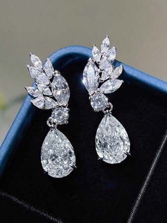 1pc Minimalist Elegant Water Drop Earrings, High-Quality Copper Gold Plated Jewelry