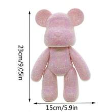 1 件 23 厘米 DIY 自粘钻石熊雕像水钻泰迪熊闪光贴花小雕像玩具装饰礼物情人节礼物