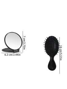 6/12 piezas Espejo de maquillaje pequeño y redondo, plegable y portátil, para uso diario y de viaje, regalo para el Día de la Madre (Negro)