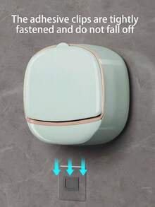 1 cái Đĩa đựng xà phòng treo tường màu trắng không cần khoan, hộp đựng xà phòng bằng nhựa độc đáo cho phòng tắm gia đình - trắng - Xem 10