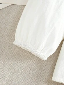 女童长袖衬衫，新款 - 白色 - 查看 6