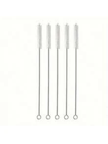5pcs Metal Straw Cleaner - Extra Long Stainless Steel Brush For Cleaning Reusable Straws, Water Bottles And Pipes