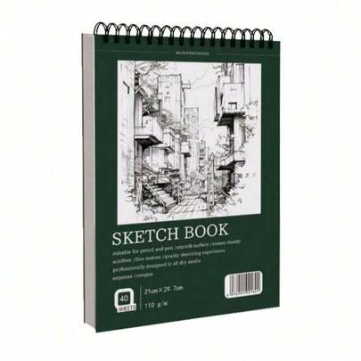 1 Pieza Cuaderno de bocetos con espiral 60/40 páginas - Cuaderno de bocetos libre de ácido, adecuado para dibujo artístico, apto para principiantes y artistas, papel duradero de 110 g/m², escritura suave, regalo de Halloween/Navidad/Año Nuevo/Pascua para artistas principiantes