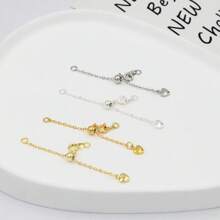 2pcs Heart-Shaped Extender Chain, Copper Adjustable Extensible Chain Connector For DIY Jewelry Making, Used For Necklaces, Anklets, Key Chains