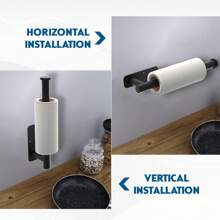 Versatile Stainless Steel Paper Towel Holder - Self-Adhesive Or Drill Installation, Rust-Proof & Waterproof For Kitchen, Bathroom, RV - Space-Saving Under Cabinet Design, Towel Holder For Bathroom