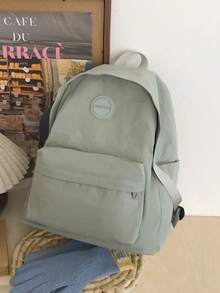 纯色大容量轻便防水背包，适合女大学生和白领，非常适合学校，大学，工作，商务，通勤，返校，学校背包，大容量，笔记本电脑隔层，便携，适合十年以上女学生背包，大学，小学，初中，高中，工作，商务，通勤，户外，旅行