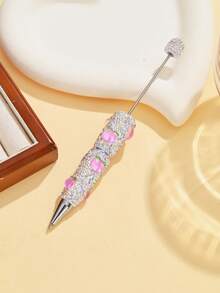 1/3/5/10pcs Multi-Color Luxury Fruit Crystal Beads Pen Refill, Black Ink, Smooth Writing, Full Covered Rhinestone Ballpoint Pen, Creative DIY Jewelry Pen, School/Office/Study Supplies, Gift