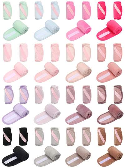 3 件可调节女士 Spa 面部头带、淋浴和化妆发带，适用于洗脸、柔软毛巾和头发造型配件、护肤头带、美容、护肤产品、水疗、自我护理、护肤工具、面部护理、美容师用品、皮肤、洗面奶、面部