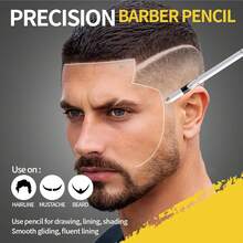 NKTWEAFVDERETAILLLC 12Pcs Barber Pencil Beige Skin Tone Magic Hairline Pencils Set Beard Guide Pen With Sharpener Barber Chalk For Lineup Edge Hair Design Shaping Trace Makeup Tool For Men - Beige&White - View 3