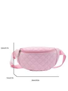 Embroidered Fashionable PU Leather Waist Bag For Teenagers, Girl's Crossbody Coin Purse