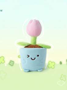 毛绒玩偶多肉盆栽仙人掌植物摆件花卉办公桌伴侣玩偶，女士礼物 - 彩色 - 查看 4