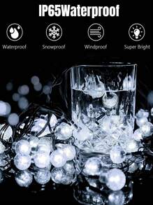 1 pièce Guirlande lumineuse solaire cristalline pour l'extérieur, 100/50/20 LED, 8 modes d'éclairage, étanche IP65, décoration extérieure, convient pour les jardins, les cours, les terrasses, les mariages, les fêtes, Noël, Halloween, la Saint-Valentin et autres guirlandes décoratives (lumière chaude, lumière blanche, lumière colorée, lumière violette)