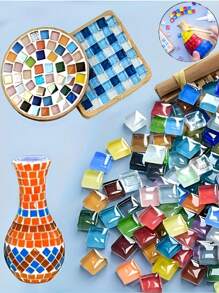 720/600/100pcs Mosaic Ceramic Tile Cubes, Crystal Glass Ceramic Tiles For Crafts And Decorations, Handmade Puzzles And Decorative DIY Gift Materials For Holidays