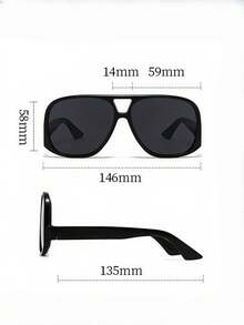 1 件女士时尚高端装饰飞行员风格大框时尚眼镜，时尚眼镜，适合节日、郊游、聚会、生日、户外旅行、商务礼品、辣味、高端、返校、万圣节、圣诞节