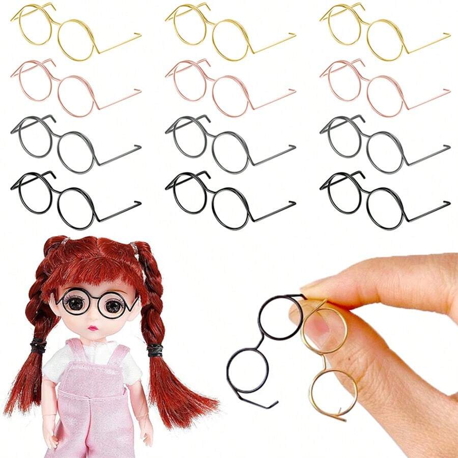 5pcs Mini Eyeglass Frame (35mm) - Multicolor Craft Accessories For Soft Sculpture, Amigurumi And Textile Arts, Miniature Eyeglass Decor For Craft Projects