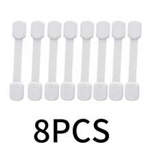 儿童橱柜锁，婴儿安全防护，可调节带扣锁，适用于橱柜、抽屉、冰箱、烤箱、马桶座圈和垃圾桶，无需钻孔，家用婴儿安全锁（2-10个装），婴儿安全橱柜锁，可调节婴儿安全带扣锁 - 彩色 - 查看 11