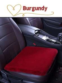 1pc Multi-Color Plush Car Seat Cushion, Short Plush Warm Seat Pad Without Backrest For Winter - one-size - View 6