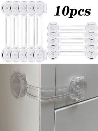 Baby Locks (4/6/10/14-Pack) Child Locks Cabinet Proofing - Quick And Easy Adhesive Cabinet Drawer Door Latches No Screws & Magnets Refrigerator Multi-Purpose For Furniture Kitchen Ovens Toilet Seats