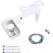 Bidet-Aufsatz für Toilette - Ultra-schlanker selbstreinigender Kaltwasser-Sprühbidet für vorhandene Toilettensitze mit Dual-Düse für Damen- und Hinterwäsche, das beste Weihnachtsgeschenk, schwarz, silber