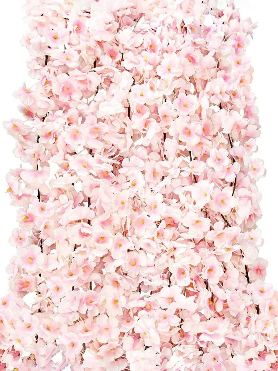 1PC/3/6PCS人造花、樱花、藤蔓、家居装饰、卧室装饰、DIY花环材料、情人节、新年装饰、生日派对装饰、婚礼场地搭配、户外花园装饰材料 - 彩色 - 查看 1