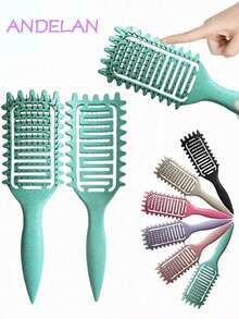 2025 新款通风卷发梳，用于塑造和定型卷发。1 件卷发梳，由 Candybrush 设计，椭圆形梳子顶部，适用于抚平、塑造和固定女性和男性的卷发，不易拉扯，返校用品 - 彩色 - 查看 9