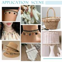 1.45 Inch (Approx. 3.7 Cm) Wide Shell Tassel Lace Trim, Woven Lace Trim, Craft Ribbon For Sewing Fabric Decoration, Bohemian Lace Edging, Clothing, Curtain, Dress Decor - Shell - View 6