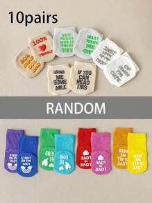 10 pares de calcetines de tobillo antideslizantes de colores arcoíris variados para niños pequeños, cómodos para niños y niñas, para todas las estaciones