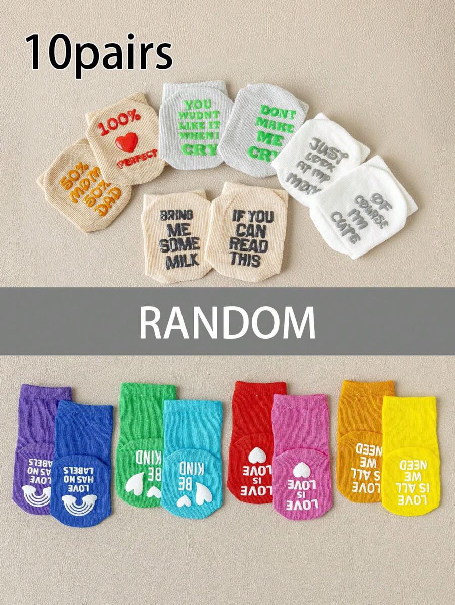 10 pares de calcetines de tobillo antideslizantes de colores arcoíris variados para niños pequeños, cómodos para niños y niñas, para todas las estaciones