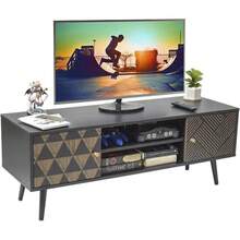 Centro de Entretenimiento para Tele Mesa Tipo Consola para TV Estilo Vintage con Cajones (Negro) - Negro1 - Ver 3