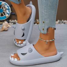 青少年恶魔拖鞋，厚底室内家居浴室淋浴凉鞋，夏季耐磨休闲拖鞋