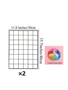 Grid Photo Wall, Wire Wall Grid For Photo Display, Photo Frame Collage Board, Wire Mesh Wall Panel Room Decoration, DIY Iron Photo Frame Collage For Hanging Wall Decoration, Foldable Multiple Picture Organizer. - Multicolor - View 18